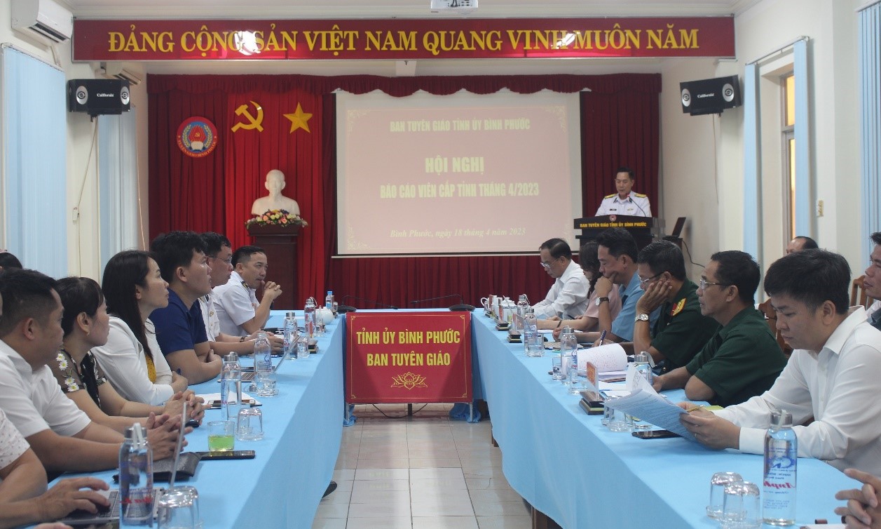 Ban Tuyên giáo Tỉnh ủy tổ chức hội nghị báo cáo viên cấp tỉnh định kỳ tháng 4/2023
